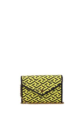 Versace Crossbody Bag Women Leather Yellow Black