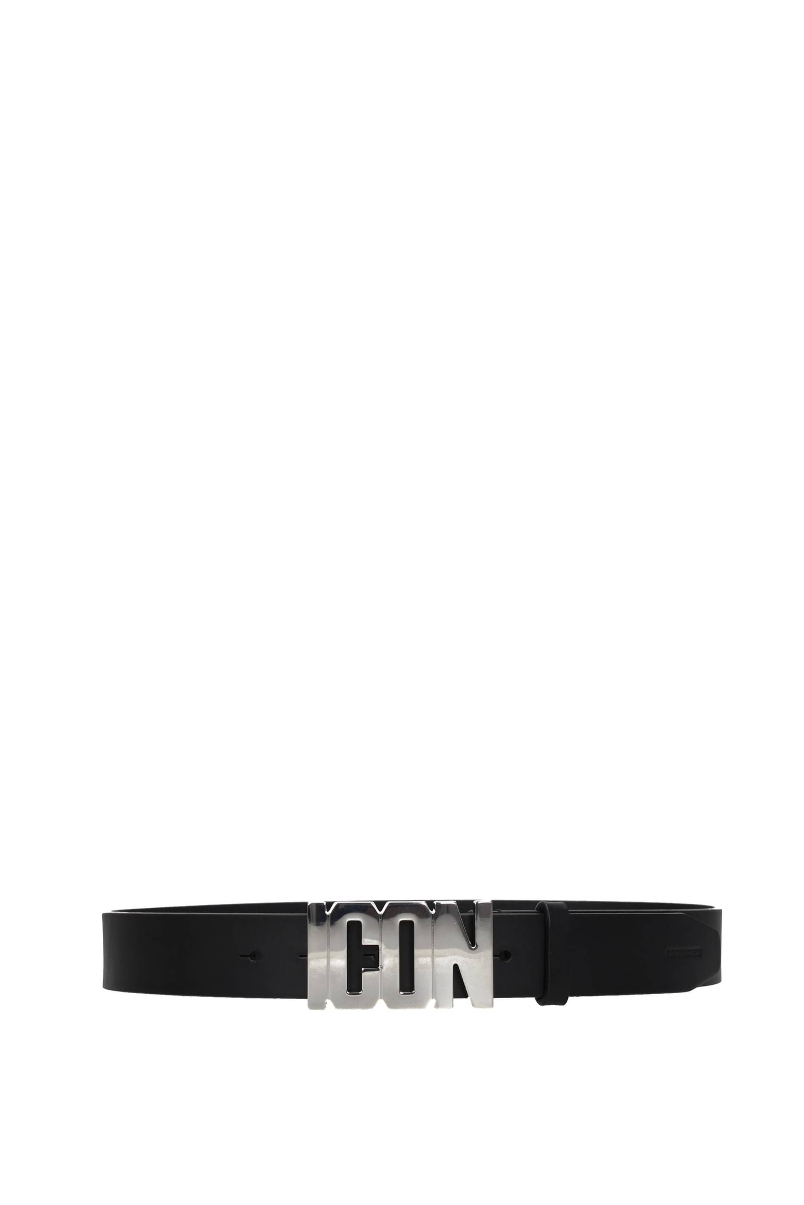 Dsquared2 Regular belts icon Men Leather Black