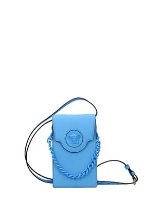 Versace Crossbody Bag limited edition Women Leather Blue Cerulean