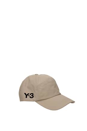 Y3 Yamamoto القبعات adidas cordura رجال مادة البولي أميد اللون البيج رمل خفيف