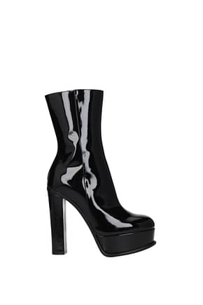 Alexander McQueen टखने तक ढके जूते महिलाओं पेटेंट लैदर काली