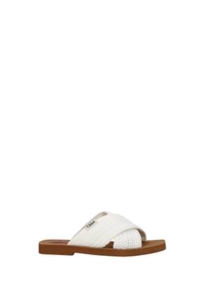 Chloé Slippers and clogs woody Women Fabric  White