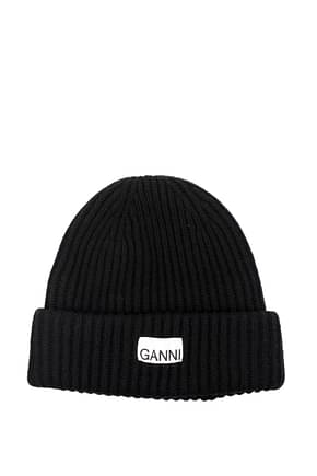 Ganni Hats Women Wool Black