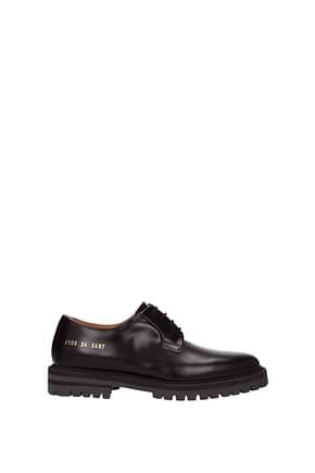 Common Projects Lace up and Monkstrap Women Leather Red Oxblood