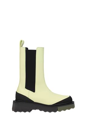 Off-White Ankle boots Women Leather Beige Cream