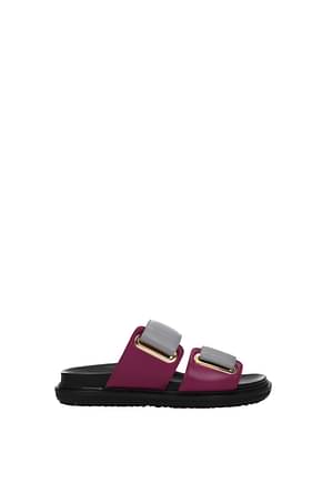 Marni Slippers and clogs Women Leather Gray Ultra Pink