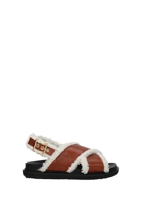 Marni Sandals Women Leather Brown Leather