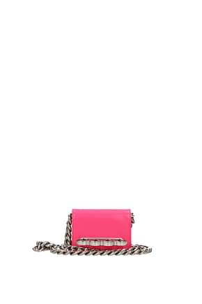 Alexander McQueen 斜挎包 女士 皮革 粉色 荧光粉红色