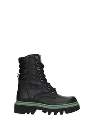 MCM Ankle boots visetos Women Leather Black Green