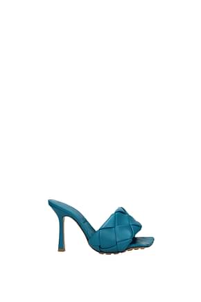 Bottega Veneta Sandals Women Leather Blue Lagoon