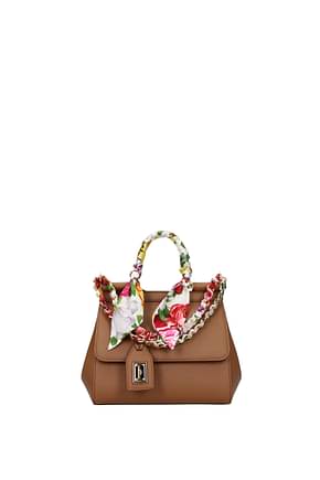Dolce&Gabbana Handbags sicily small Women Leather Brown Caramel