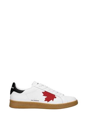 Dsquared2 Sneakers boxer Homme Cuir Blanc Rouge