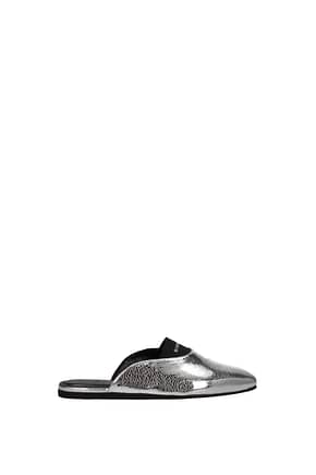 Givenchy 拖鞋和木屐 女士 皮革 银色 黑色