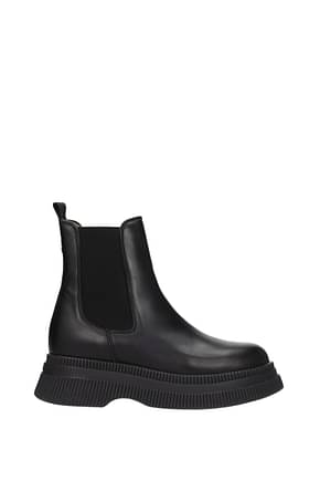 Ganni Ankle boots Women Leather Black