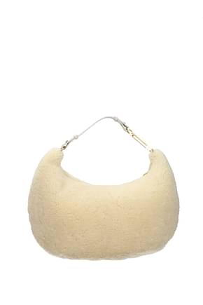 Off-White Handbags paper clip Women Fur  Beige
