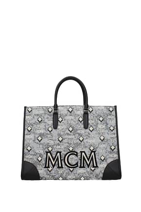 MCM Handtaschen Damen Stoff Grau Schwarz