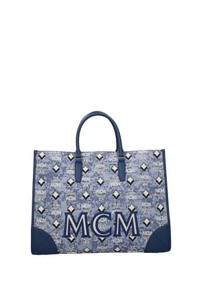 MCM Handtaschen Damen Stoff Blau Denim