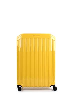 Piquadro Wheeled Luggages 83l Men Polycarbonate Yellow Sunflower