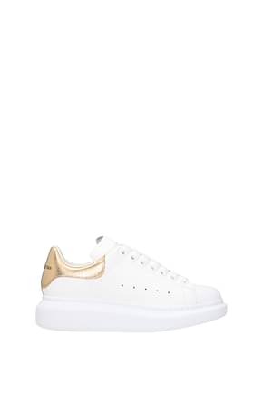 Alexander McQueen Sneakers oversize Women Leather White Gold
