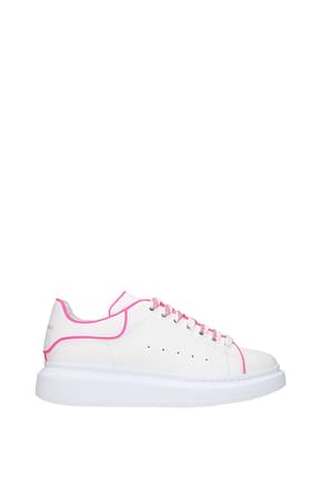 Alexander McQueen Sneakers oversize Women Leather White Fluo Pink