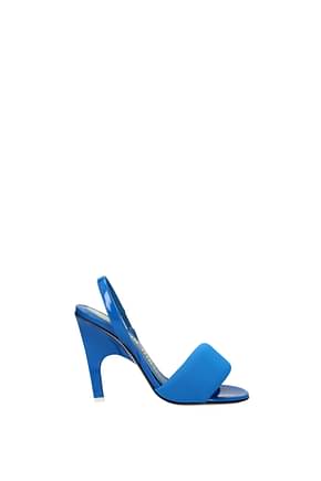 The Attico Sandales rem Femme Cuir Verni Bleu Turquoise