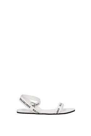 Balenciaga Sandals Women Leather White Black
