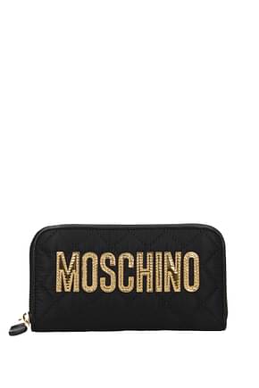 Moschino Wallets Women Fabric  Black Gold