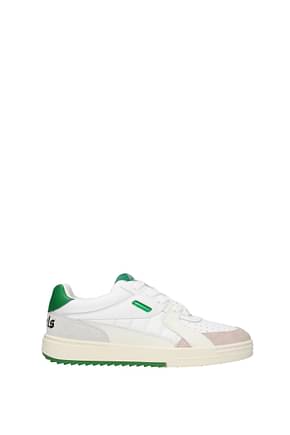 Palm Angels Sneakers Men Leather White Light Green