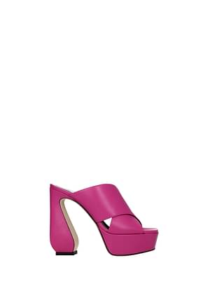 Sergio Rossi Sandals si Women Leather Violet Orchid