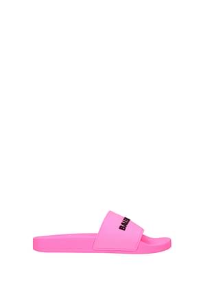 Balenciaga Slippers and clogs pool Women Rubber Pink Fluo Pink