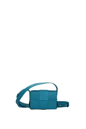 Bottega Veneta Crossbody Bag cassette Women Leather Blue Blaster