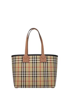 Burberry Shoulder bags tote london Women Fabric  Beige Leather