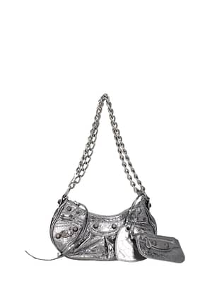 Balenciaga Crossbody Bag le cagole Women Leather Silver