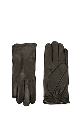 Armani Emporio Gloves Men Leather Brown