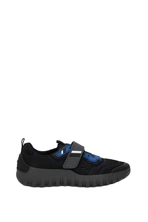 Prada Sneakers Men Fabric  Black Blue