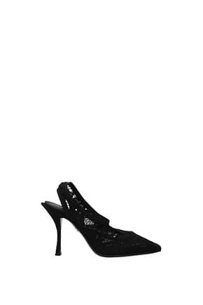 Dolce&Gabbana صنادل lori نساء ربط الحذاء أسود