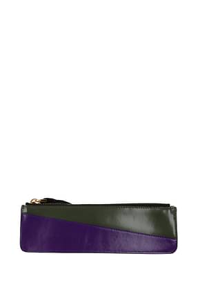 Marni Coin Purses Women Leather Green Violet