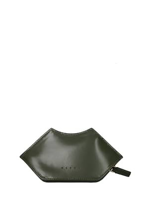 Marni Coin Purses Women Leather Green Olive