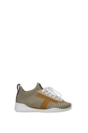Tod's Sneakers Women Fabric  Gold