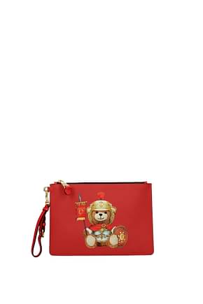 Moschino Clutches Women Leather Red