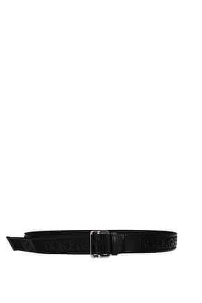 Dolce&Gabbana Regular belts Men Fabric  Black Black