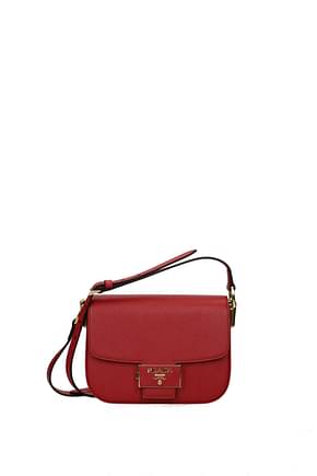 Prada Crossbody Bag Women Leather Red