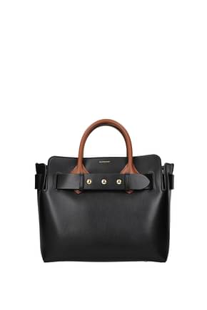 Burberry Handbags Women Leather Black