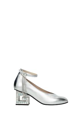 Gucci Sandals Women Leather Silver