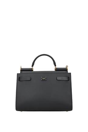 Dolce&Gabbana Handbags sicily 62 medium Women Leather Gray Dark Grey