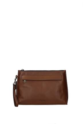 Coach Clutches Men Leather Brown