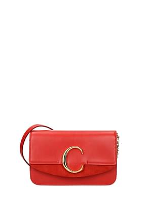 Chloé Crossbody Bag Women Leather Red