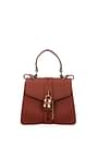 Chloé Handbags Women Leather Brown Maroon