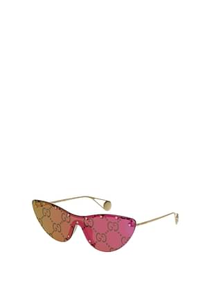 Gucci Sunglasses Women Metal Gold Fuchsia