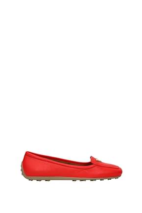 Armani Emporio Ballet flats Women Leather Red